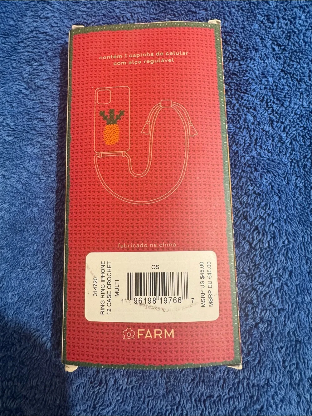 FARM Rio Capinha Trim iPhone 12 Patchwork Phone Case with Beaded Strap